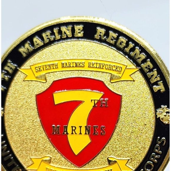 7th Marine Regiment USMC Challenge Coin - Seventh Marine Reinforced - Picture 9 of 16